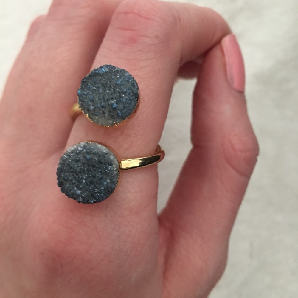 Bondhu | Blue Spiral Druzy Ring - Picture 8 of 8